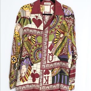 Vintage Kansai men’s silk LS shirt. Neck: 16.